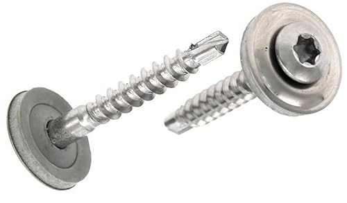 Spenglerschrauben Edelstahl mit Dichtscheibe 100 Stück A2 Spengler Schrauben; Torx Antrieb TX20 (4,5 x 20) von FIX NIPPEL