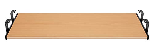 FIX&EASY Tastaturauszug mit Tastaturablage 600X400mm buche Dekor, Auszugschienen schwarz 400mm mit Einrastfunktion, Set Ablage und 27mm Auszug mit Verriegelung für Tastatur Maus Keyboard Laptop von FIX & EASY