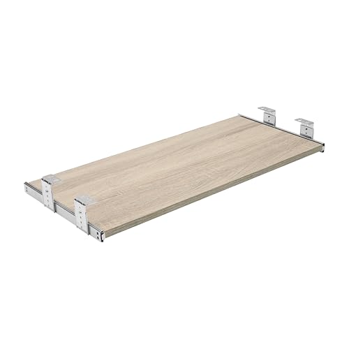 FIX&EASY Tastaturauszug Up&Down, Tastaturablage 800X500mm sonoma eiche Dekor, Auszugschienen mit Einrastfunktion höhenverstellbar verzinkt 500mm Set Ablage und Auszug mit Verriegelung f. Tastatur Maus von FIX & EASY