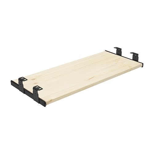 FIX&EASY Tastaturauszug Up&Down Tastaturablage 800X300mm fichte kiefer Holz massiv Auszugschienen m. Einrastfunktion höhenverstellbar schwarz 300mm Set Ablage + Auszug m. Verriegelung f. Tastatur Maus von FIX & EASY