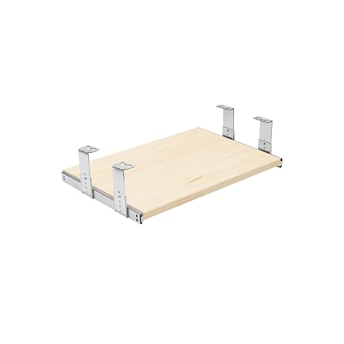 FIX&EASY Tastaturauszug Up&Down-XL Tastaturablage 390X500mm fichte kiefer Holz massiv Auszugschienen m. Einrastfunktion höhenverstellbar verzinkt 500mm Set Ablage + Auszug m. Verriegelung f. Laptop von FIX & EASY