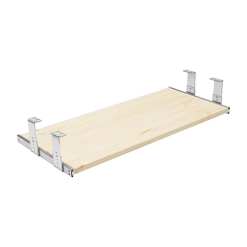 FIX&EASY Tastaturauszug Up&Down-XL Tastaturablage 600X500mm fichte kiefer Holz massiv Auszugschienen m. Einrastfunktion höhenverstellbar verzinkt 500mm Ablage + Auszug m. Verriegelung f. Tastatur Maus von FIX & EASY