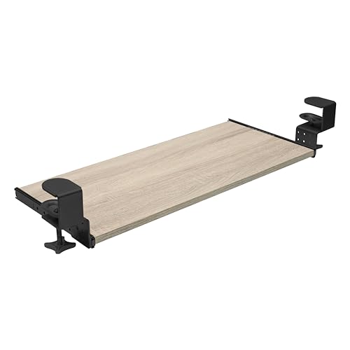 FIX&EASY Tastaturauszug klemmbar mit Tastaturablage 600X300mm sonoma eiche Dekor, Tischklemmen höhenverstellbar schwarz, Schienen schwarz 300mm, Auszug für Tastatur Maus Keyboard und Laptop Ablage FIX&EASY Tastaturauszug klemmbar mit Tastaturablage 600X300mm sonoma eiche Dekor, Tischklemmen höhenverstellbar schwarz, Schienen schwarz 300mm, Auszug für Tastatur Maus Keyboard und Laptop Ablage von FIX & EASY