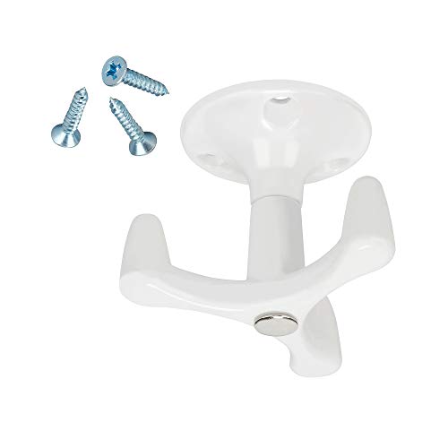 Fix&Easy 10 x Garderobenhaken weiss Kleiderhaken Deckenhaken Drehhaken 3-fach Haken unterbau drehbar für Garderobe Kleiderschrank Mützenablage von FIX & EASY