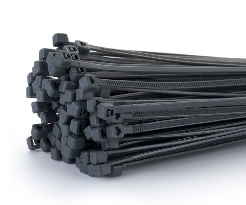 Fix&Easy Kabelbinder 2,5x100mm anthrazit schwarz passend zu RAL 7016 Anthrazitgrau 100 Stück UV- und Wetterbeständig Set für Garten Blickschutz Drahtzaun Doppelstabmatten Sichtschutz Zaun Zaunblende von FIX & EASY