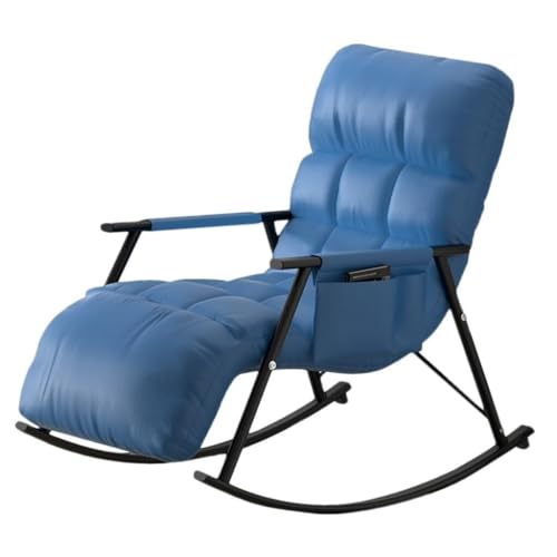 FIXARE Schaukelstuhl Relaxsessel Wohnzimmer-Schaukelstuhl Moderner Sessel, Weicher Schlafsessel, Lesesessel for Schlafzimmer, Lounge, Wohnzimmer (Color : Blue) von FIXARE