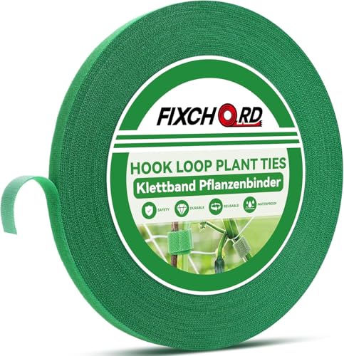 FIXCHORD 30m Pflanzenbinder Klett, Klettband Pflanzen, Wiederverwendbar, Wetterfeste Pflanzenbinder für Pflanzen, Rankhilfe für Kletterpflanzen, 12mm Breite Softgrün FIXCHORD 30m Pflanzenbinder Klett, Klettband Pflanzen, Wiederverwendbar, Wetterfeste Pflanzenbinder für Pflanzen, Rankhilfe für Kletterpflanzen, 12mm Breite Softgrün von FIXCHORD
