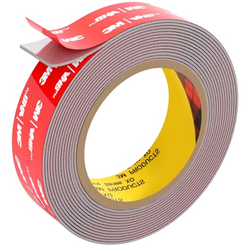 FIXCHORD 3M VHB Doppelseitiges Klebeband, Doppelklebeband Extra Stark, Wasserfestes Montageklebeband für LED-Lichtband, Auto, Heim- und Bürodekoration, Grau (15.4FT×0.98IN) von FIXCHORD