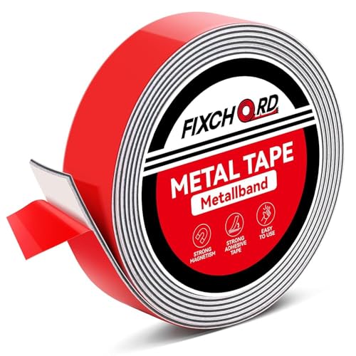 FIXCHORD Metallband selbstklebend - Ideal für Tonie, Metallbands mit Kleberückseite für die Sicherheit, Selbstklebendes metallband für Tonies und Magnete 3m*35mm von FIXCHORD