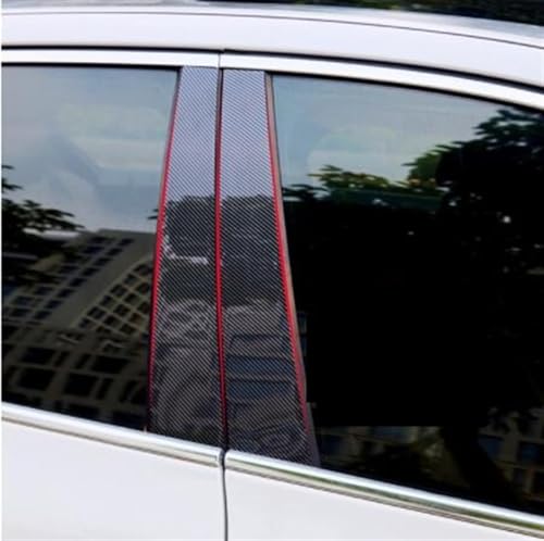 FIXCOR Autotür Fenster Säulenpfostenverkleidung für Nissan Qashqai J11 2016-2020, Auto Fensterverkleidung Aufkleber Autotür Säule Trim Zubehör Fenster Verkleidung Abdeckung,Carbon Fiber 8pcs von FIXCOR