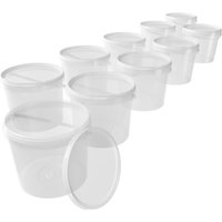 Fixedbyu - 10x Eimer mit Deckel 5l Transparent Rund Kunststoff Eimer Lebensmittelecht, luftdicht und stabil von FIXEDBYU