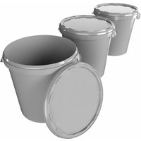 Fixedbyu - 3x Hobbock Eimer mit Deckel 31,5 l, Lebensmittelecht Grau Fixedbyu - 3x Hobbock Eimer mit Deckel 31,5 l, Lebensmittelecht Grau von FIXEDBYU
