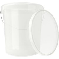 Fixedbyu - Eimer mit Deckel Kunststoff Leereimer Griff 15,9l lebensmittelecht natur Farbe von FIXEDBYU