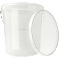 Fixedbyu - Eimer mit Deckel Kunststoff Leereimer Griff 15,9l lebensmittelecht transparent von FIXEDBYU