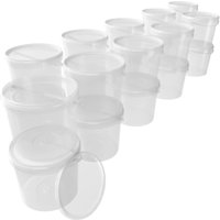 Fixedbyu - 20x Eimer mit Deckel 5l Transparent Rund Kunststoff Eimer Lebensmittelecht, luftdicht und stabil Fixedbyu - 20x Eimer mit Deckel 5l Transparent Rund Kunststoff Eimer Lebensmittelecht, luftdicht und stabil von FIXEDBYU