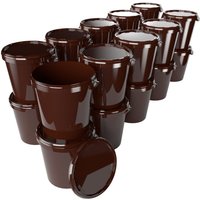 20x Hobbock Eimer mit Deckel 31,5 l, Lebensmittelecht Braun von FIXEDBYU