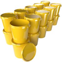 20x Hobbock Eimer mit Deckel 31,5 l, Lebensmittelecht Gelb von FIXEDBYU