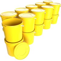 Fixedbyu - Eimer mit Deckel 10 Liter in Gelb - 50 Stück Fixedbyu - Eimer mit Deckel 10 Liter in Gelb - 50 Stück von FIXEDBYU