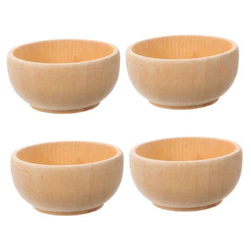 FIXOSHEE 1 Satz Teiliges Set Holzschalen Für Unvollendete Diy Holzspielzeuge Zum Malen Und Dekorieren Für Kreative Bastelprojekte Und Rollenspiele 4 Stück von FIXOSHEE
