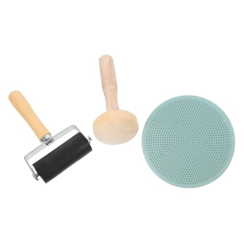 FIXOSHEE 1 Set Holz- Und Gummi -Roller -druckwerkzeug -Werkzeug -Set Art Professional Artists Tools Zum Blockdruckfink Und Stempeln von FIXOSHEE