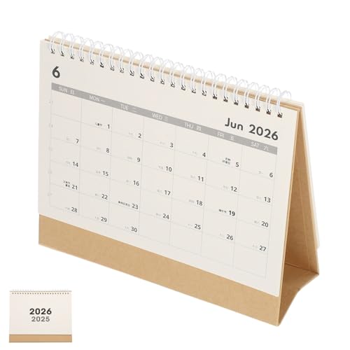 FIXOSHEE 1 Set Stehender Flip-tischkalender: 2025, 2026, Tagesplaner Mit Aufkleber, Chinesische Monatliche Horizontale Spiralbegrenzung, 24 Solarbegriffe Für Das Mondneujahr von FIXOSHEE
