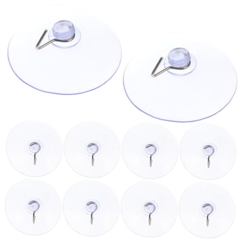 FIXOSHEE 10 Stück Edelstahl Saugnapf Haken Wiederverwendbar Robuster Halt PVC Bad Küche Wandaufhängung Ohne Bohren Multifunktionale Aufbewahrung von FIXOSHEE