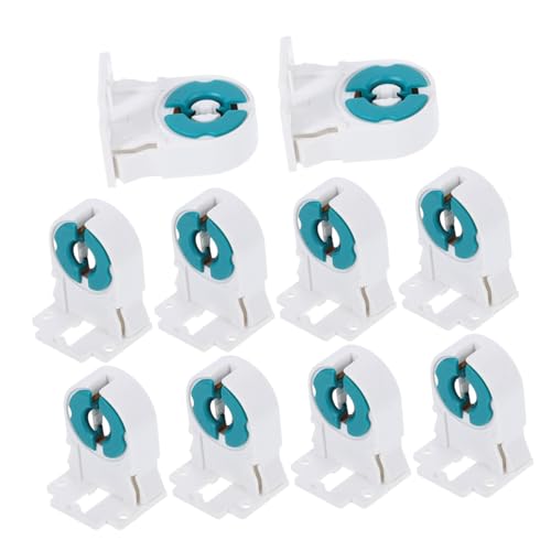 FIXOSHEE 10 Stück Fluorescent Lamp Socket Lampenfassung mit Hoher Leitfähigkeit für Büro Gewerbelicht Einfache Montage Sichere Röhrenbefestigung Energiesparend Vielseitig für Deckenleuchten von FIXOSHEE