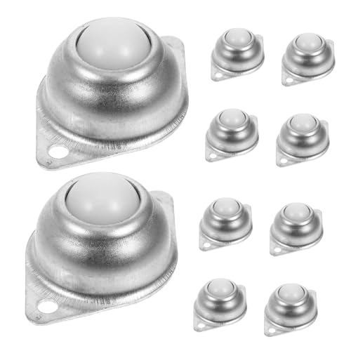 FIXOSHEE 10 Stück Kugelrollen Möbelrollen Kugelabstand Stahl Verzinkt Hohe Tragkraft Einsetzbar für Möbel Transportgeräte mit Vorgebohrten Montageöffnungen von FIXOSHEE