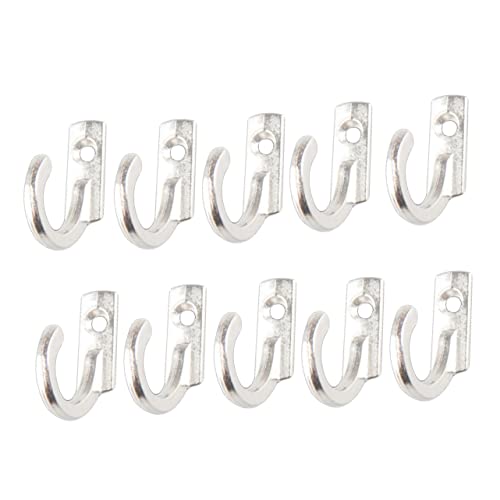 FIXOSHEE 10 Stück Retro Wandhaken Mini Kleiderhaken für Mäntel Hüte Handtücher und Schlüssel Vintage Einhaken für Räume Silberfarben von FIXOSHEE