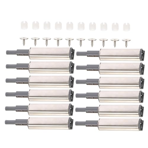 FIXOSHEE 10 Stück Teiliges Edelstahl Push To Open Türpuffer mit Magnet Selbstöffnende Türschnäpper für Schränke Kleiderschränke Möbeltüren Stoßfest Einfach zu Montieren Silberfarben von FIXOSHEE