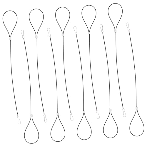 FIXOSHEE 10 Stück Teiliges Heavy Duty Schlüsselringe aus Edelstahl Robuste Drahtseil kabel mit Schlaufen für Gepäckanhänger Sicherheitskabel für Outdoor einsatz Langlebig und Sicher von FIXOSHEE