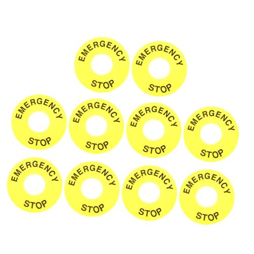 FIXOSHEE 10 Stück Teiliges Not aus Ersatz not aus ring Langlebig Auffällige Not aus kennzeichnung für Drucktaster Einfache Montage Praktisch und Robust von FIXOSHEE