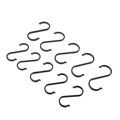 FIXOSHEE 10 Stück Teiliges S haken Rostfreiem Space aluminium Multifunktionale Rostfreie Küchen Garderobenhaken über Tür Montierbar Platzsparend und Installieren Schwarz Klein und Mittel von FIXOSHEE