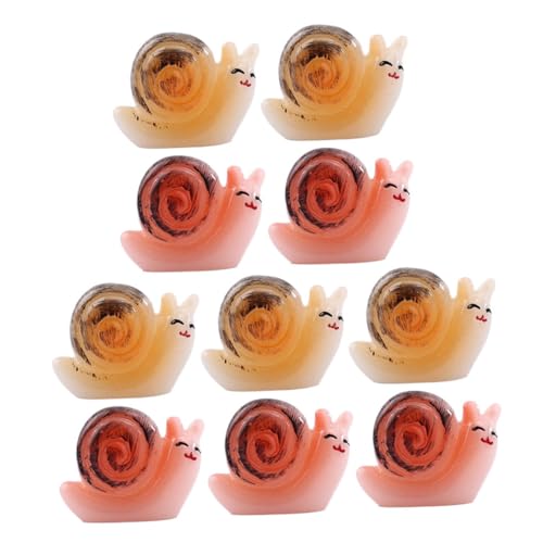 FIXOSHEE 10 Stück Teiliges Schnecken deko Langlebigem Resin Niedliche Gartenfigur in Orange und Gelb Kreative Schneckenornamente für Terrasse Balkon und Innenbereich Dekorative Tierfiguren von FIXOSHEE