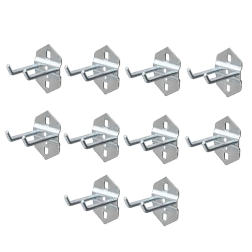 FIXOSHEE 10 Stück Teiliges Stahl Werkzeughaken Doppelt Schräger Multifunktions Wandorganizer Rostbeständig Starke Haftung für Werkstatt Garage Gartengeräte Aufbewahrung von FIXOSHEE