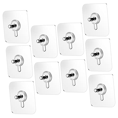 FIXOSHEE 10 Stück Teiliges Transparente Klebehaken mit Schrauben Unsichtbare Verstellbare Wandhaken für Küche Bad und Dekoration Belastbar FIXOSHEE 10 Stück Teiliges Transparente Klebehaken mit Schrauben Unsichtbare Verstellbare Wandhaken für Küche Bad und Dekoration Belastbar von FIXOSHEE