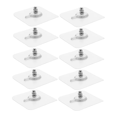 FIXOSHEE 10 Stück Teiliges Unsichtbare Schraubhaken Pads für Möbel Selbstklebende Haken mit Schrauben Belastbar für Bilderrahmen Dekoration und Handtücher von FIXOSHEE