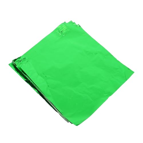 FIXOSHEE 100 Stück Aluminiumfolie Lebensmittel Verpackungsfolie Glänzend Grün Bbq und Süßigkeiten Verpackung Robust und Vielseitig für Schokolade Tee Hochzeit Candy Wrapper Sicher für von FIXOSHEE