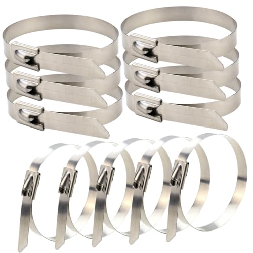 FIXOSHEE 100 Stück Edelstahl Kabelbinder Metall Mehrzweck Kabelbinder mit Verriegelung für Kabelmanagement Innen Außen Kabel Drahtbefestigung Rostfrei für Fahrzeug Werkstatt Haushalt von FIXOSHEE