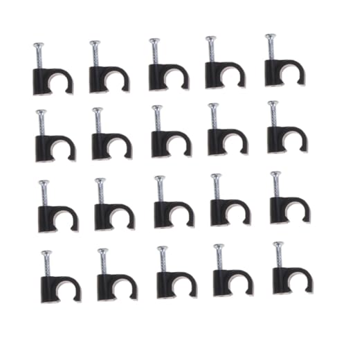 FIXOSHEE 100 Stück Kabelclips aus Kunststoff Schwarz Kabelhalter für Drahtklemmen Kabelbefestigung für Telefonleitungen Wandbefestigung Kabel-organizer für Haushalt und Büro von FIXOSHEE