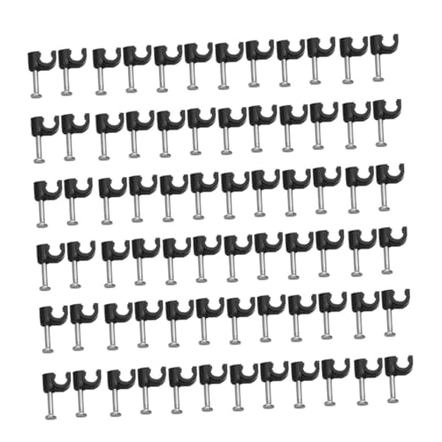 FIXOSHEE 100 Stück Kabelschellen aus Kunststoff Kabelclip für Kabelmanagement Kabelbefestiger Kabelhalter zur Wandmontage Schwarz Geeignet für Strom Telefonleitungen Kabelorganizer von FIXOSHEE