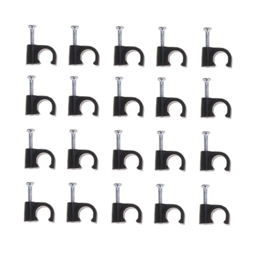 FIXOSHEE 100 Stück Kunststoff Kabelclip Kabelhalter Kabelbefestiger für Telefonleitung Kabelmanagement Schwarz für Wandbefestigung und Kabelorganisation von FIXOSHEE