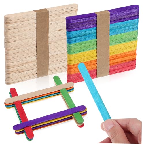 FIXOSHEE 100 Stück Teiliges Holzstäbchen Natur und Farbig Stabile Bastelstäbe aus Hochwertigem Holz Glatte Oberfläche ohne Splitter für DIY kunstprojekte Heimdekoration und FIXOSHEE 100 Stück Teiliges Holzstäbchen Natur und Farbig Stabile Bastelstäbe aus Hochwertigem Holz Glatte Oberfläche ohne Splitter für DIY kunstprojekte Heimdekoration und von FIXOSHEE