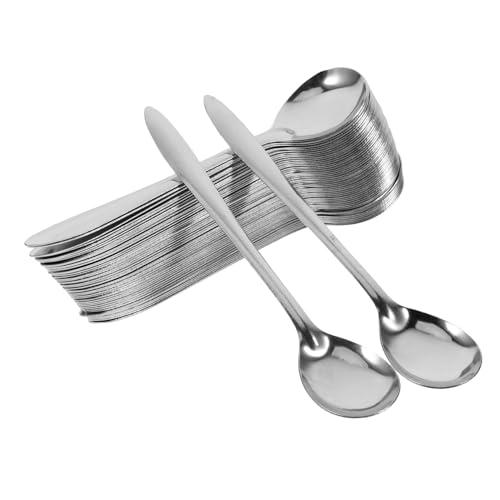 FIXOSHEE 100 Stück Teiliges Kleine Edelstahl Kaffeelöffel Mini Espressolöffel Rostfrei Vielseitig für Restaurant Dessert Tee Geeignet von FIXOSHEE