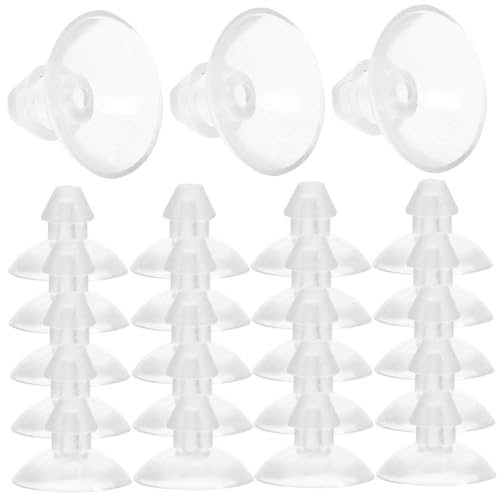FIXOSHEE 100 Stück Transparente PVC Saugnäpfe Stark Haftend Hitze und Kältebeständig Vielseitig Einsetzbar für Glas Fenster Spiegel Wiederverwendbar ohne Haken für Dekoration und von FIXOSHEE