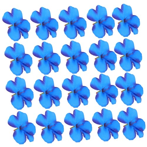 FIXOSHEE 100 Stück künstliche Orchidee Kunstblumenköpfe Nelkenblumenapplikation Blumen basteln künstliche Blumen Nähdekorationen Blumenstraußzubehör simulierte Blume Seidentuch Blau von FIXOSHEE