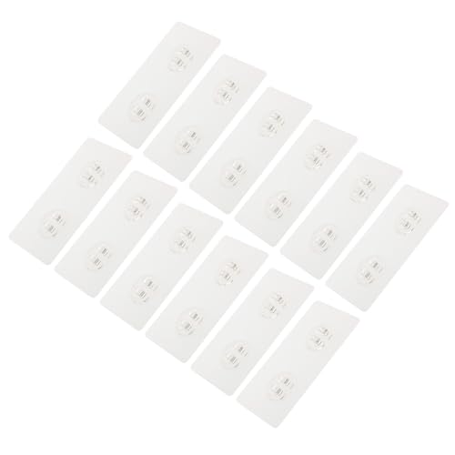 FIXOSHEE 12 Stück Teiliges Transparentes Klebehaken mit Hoher Tragkraft Selbstklebend Bohren für Badezimmer Küche Duschkorb und Wand Geeignet für Glatte Oberflächen Wie Fliesen und Glas von FIXOSHEE