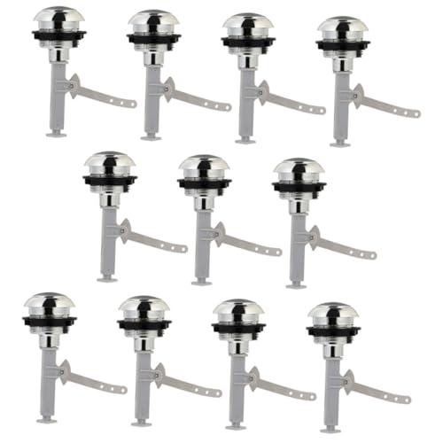 FIXOSHEE 12 Stück Teiliges Wc Spülknopf Rund mit Drucktaste Rostfrei Langlebig und Kompatibel für Verschiedene Toilettenmodelle Glatte Oberfläche für Einfache Bedienung und Zuverlässige von FIXOSHEE