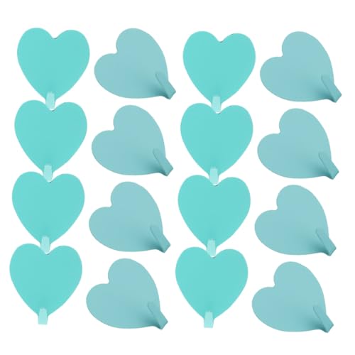 FIXOSHEE 16 Stück Teiliges Selbstklebende Herzform Wandhaken Starke Haftung Bohrfreier Montage Dekorative Bad Küchenhaken Vielseitig für Taschen Schlüssel und Dekoherzen von FIXOSHEE