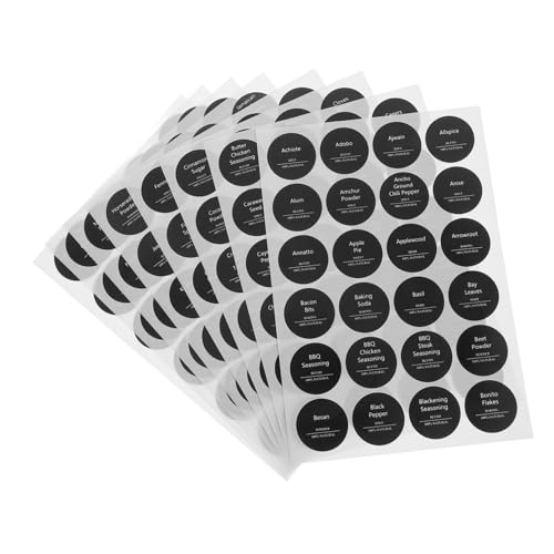 FIXOSHEE 192 Stück Runde Schwarze Tafel etiketten Wiederverwendbar Wasserfest Selbstklebend für Gewürzgläser Vorratsdosen Einfache Reinigung zur Küchenorganisation und Beschriftung von FIXOSHEE